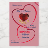 Hearts Wedding Mini Weinetikett (Einzelnes Label)