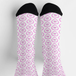 Hearts White Valentine's Crew Socks Socken