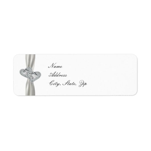 Hearts White Wedding Address Labels (Vorne)