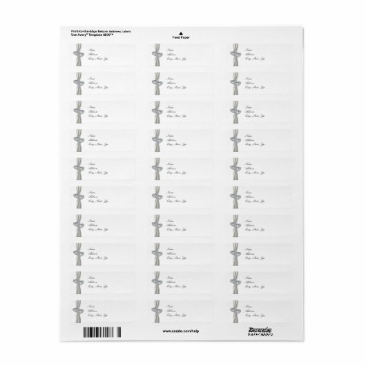 Hearts White Wedding Address Labels (Vorne)