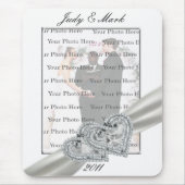 Hearts White Wedding Mouse Pad Mousepad (Vorne)