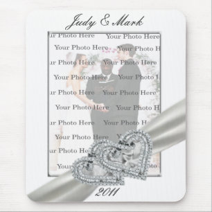 Hearts White Wedding Mouse Pad Mousepad