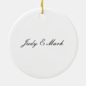 Hearts White Wedding Round Ornament (Hinten)