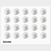 Hearts White Wedding Round Stickers (Blatt)