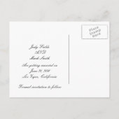 Hearts White Wedding Save the Date Postcard Ankündigungspostkarte (Rückseite)
