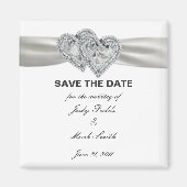 Hearts White Wedding speichert das Date Magnet (Vorne)