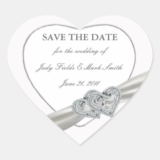Hearts White Wedding speichert die Date Sticker (Vorderseite)
