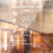 Hearts White Weddings Celebrating Love Romance Fensteraufkleber (Blatt 2)