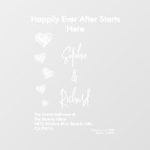 Hearts White Weddings Celebrating Love Romance Fensteraufkleber (Blatt)