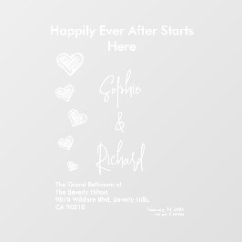 Hearts White Weddings Celebrating Love Romance Fensteraufkleber