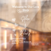 Hearts White Weddings Celebrating Love Romance Fensteraufkleber (Blatt 2)