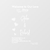 Hearts White Weddings Celebrating Love Romance Fensteraufkleber (Blatt)