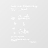 Hearts White Weddings Celebrating Love Romance Fensteraufkleber (Blatt)