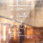 Hearts White Weddings Celebrating Love Romance Fensteraufkleber (Blatt 2)