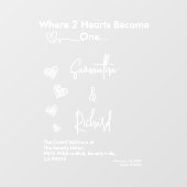 Hearts White Weddings Celebrating Love Romance Fensteraufkleber (Blatt)