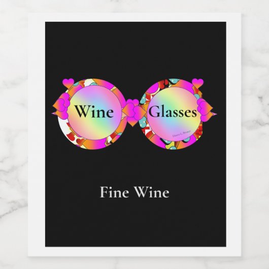 Hearts Wine Glasses Frische Pasta machen Weinetikett (Einzelnes Label)