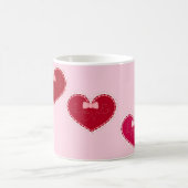 Hearts with lace on pink kaffeetasse (Mittel)
