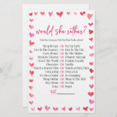 Hearts Would She Rather? Bridal Shower Game Briefpapier (Vorne/Hinten)