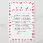 Hearts Would She Rather? Bridal Shower Game  Briefpapier (Vorderseite)