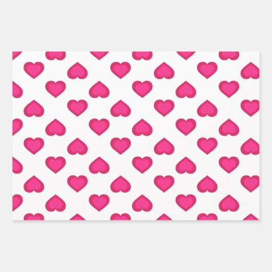 Hearts Wrapping Paper Sheets Geschenkpapier Set (Vorderseite 2)