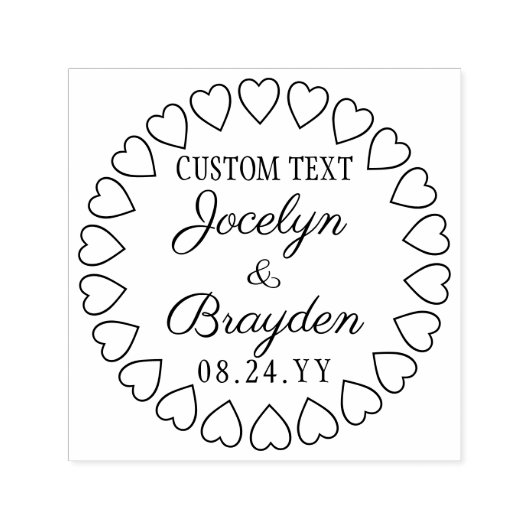 Hearts Wreath Wedding Vielen Dank oder Save the Da Permastempel (Design)