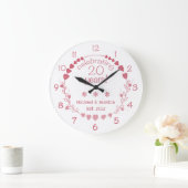 Hearts zum 20. Geburtstag Große Wanduhr (Zuhause)