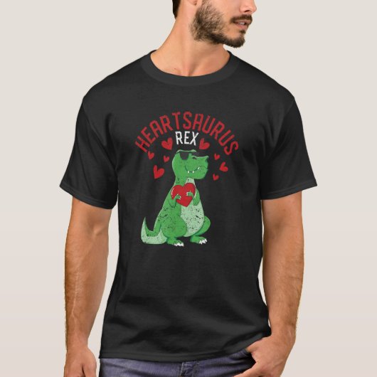 Heartsaurus Rex Dab Dance Heart Dino Valentines Da T-Shirt (Vorderseite)