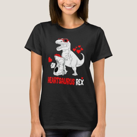 Heartsaurus Rex Dino Shirt Hearts Valentines Days (Vorderseite)