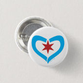 HeartStar Knopf + gemacht in Chicago Button (Vorne & Hinten)