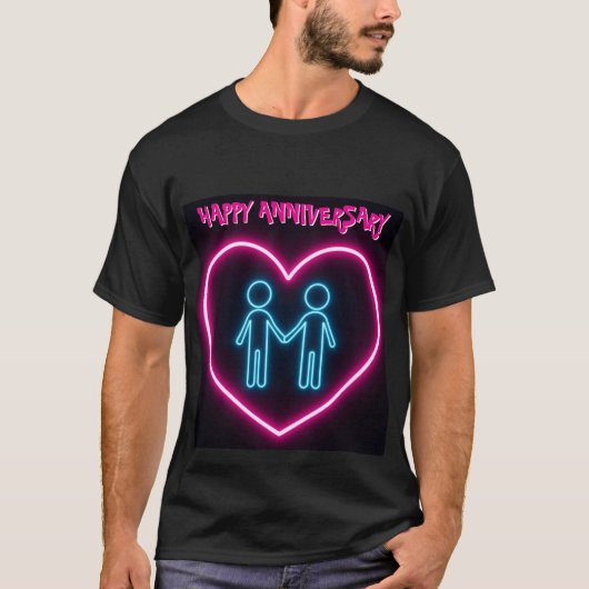 Heartstick Couple Glow Art Mens Tshirt (Vorderseite)
