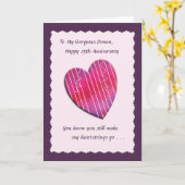 Heartstrings 25th Wedding Anniversary Card Karte (Gelbe Blume)