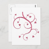 HEARTSWIRL PINK HEARK VINE SWIRL GRAPHIC LIEBE FRI POSTKARTE (Vorne/Hinten)