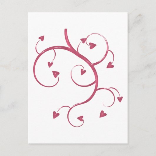 HEARTSWIRL PINK HEARK VINE SWIRL GRAPHIC LIEBE FRI POSTKARTE (Vorderseite)