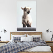 Heartwärming Baby Goat Portrait Fotografie Leinwanddruck (Insitu (Schlafzimmer))