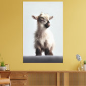 Heartwärming Baby Goat Portrait Fotografie Leinwanddruck (Insitu (Wohnzimmer))
