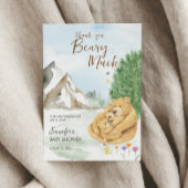 Heartwarming Beige Mountain Bear Family Beary Much Dankeskarte