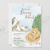 Heartwarming Beige Mountain Bear Family Beary Much Dankeskarte (Vorderseite)