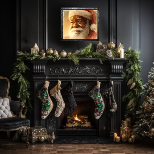 Heartwarming Black Santa Poster