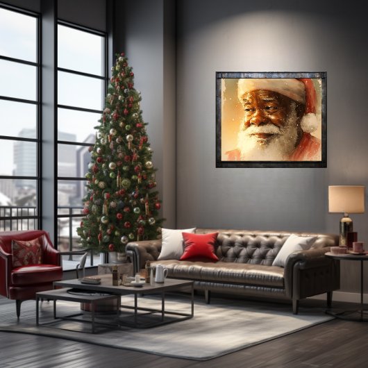 Heartwarming Black Santa Poster