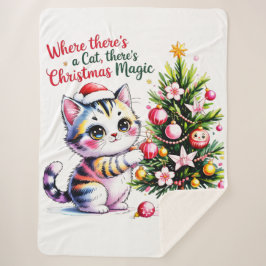 Heartwarming Christmas Cat - Cozy Winter Gift Sherpadecke