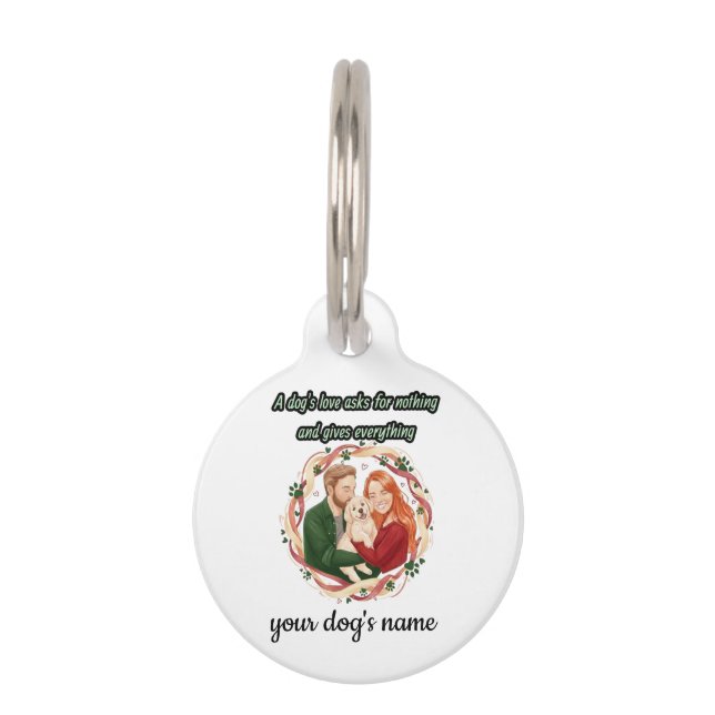 Heartwarming dog quote personalized  haustiermarke (Vorderseite)