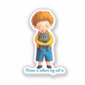 Heartwarming Feline Love Aufkleber (Vorderseite)