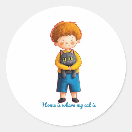 Heartwarming Feline Love Runder Aufkleber (Vorderseite)