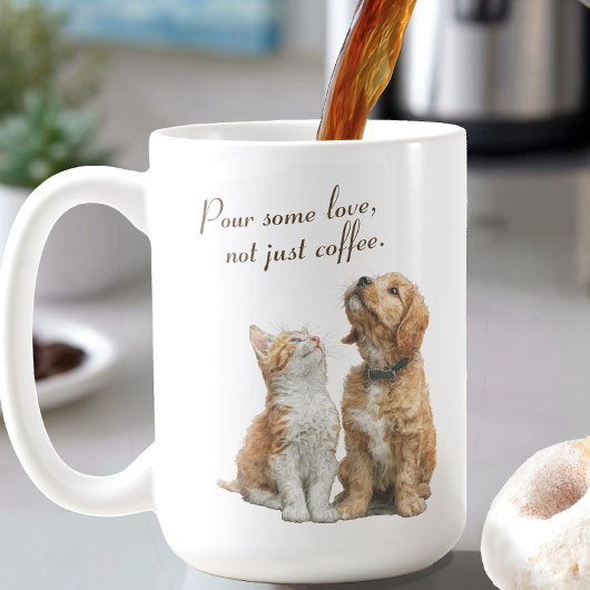 Heartwarming Gaze: Pour Some Love Custom Kaffeetasse