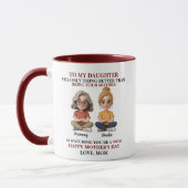 Heartwarming Mother Daughter Cartoon Red Quote  Tasse (Links)