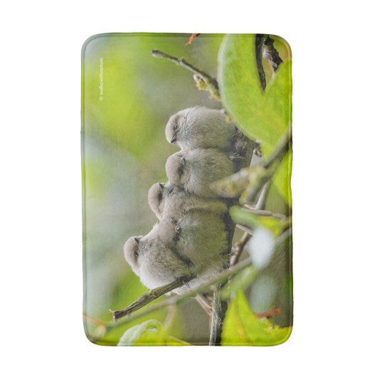 Heartwärming Niedlich Bushtits Songbirds Family Fo Badematte (Vorderseite Vertikal)