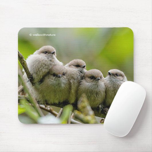 Heartwärming Niedlich Bushtits Songbirds Family Fo Mousepad (Mit Mouse)