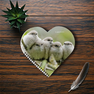 Heartwärming Niedlich Bushtits Songbirds Family Fo Notizbuch