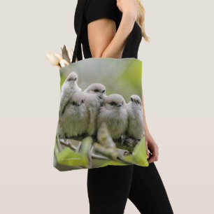 Heartwärming Niedlich Bushtits Songbirds Family Fo Tasche