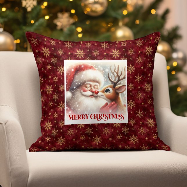 Heartwarming Santa Rudolph Xmas Pillow Cute Cheer  Kissen (Heartwarming Santa Rudolph Xmas Pillow Cute Cheer )